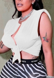 2022 Styles Women Fashion INS Styles Front Tie Tee