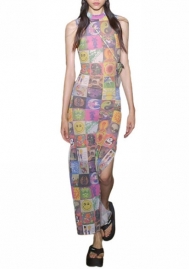 2022 Styles Women Fashion INS Styles Print Maxi Dress