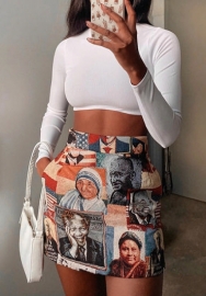 (Real Image)2022 Styles Women Fashion INS Styles Print Skirts