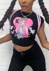 (Only Tops)(Real Image)2022 Styles Women Fashion INS Styles Print Short Sleeve Tee