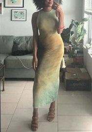 (Real Image)2022 Styles Women Fashion INS Styles Print Maxi Dress