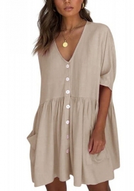 2022 Styles Women Fashion INS Styles Front Button Hem Mini Dress