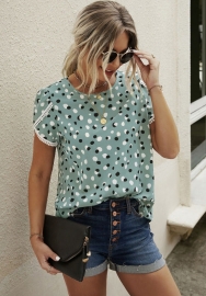 (Real Image)2022 Styles Women Fashion INS Styles Print Bohemian Short Sleeve Tee