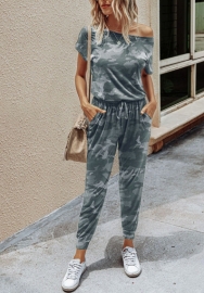 2022 Styles Women Fashion INS Styles Solid Color Round Neck Jumpsuit