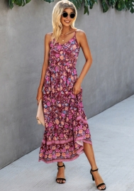 (Real Image)2022 Styles Women Fashion INS Styles Floral Bohemian Maxi Dress