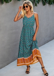(Real Image)2022 Styles Women Fashion INS Styles Floral Bohemian Maxi Dress