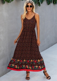 (Real Image)2022 Styles Women Fashion INS Styles Floral Bohemian Maxi Dress