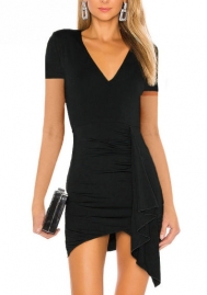 2022 Styles Women Fashion INS Styles Solid Color Bohemian Mini Dress