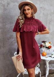 (Real Image)2022 Styles Women Fashion INS Styles Lace Ruffle Mini Dress