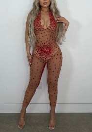 (Real Image)2022 Styles Women Fashion INS Styles Sequin Mesh Jumpsuit