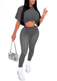 2022 Styles Women Fashion INS Styles Solid Color Short Sleeve Tee+Mesh Long Pants Two Piece Suit