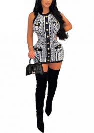 (Real Image)2022 Styles Women Fashion INS Styles Front Button OL Mini Dress