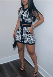 (Real Image)2022 Styles Women Fashion INS Styles Print Two Piece Dress