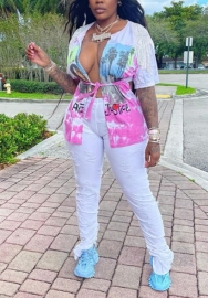 (Real Image)2022 Styles Women Fashion INS Styles Print Tee