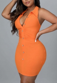 (Real Image)2022 Styles Women Fashion INS Styles Casual Front Button Mini Dress