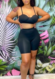 (Real Image)2022 Styles Women Fashion INS Styles Black Short Two Piece Suit