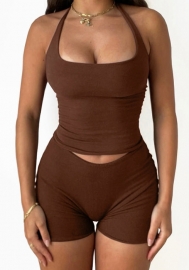(Real Image)2022 Styles Women Fashion INS Styles Halter Short Two Piece Suit