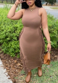 (Real Image)2022 Styles Women Fashion INS Styles Double Ruffle Maxi Dress