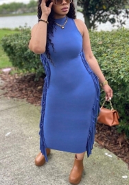 2022 Styles Women Fashion INS Styles Double Ruffle Maxi Dress