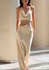 2022 Styles Women Fashion INS Styles Tie Maxi Dress