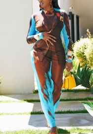 2022 Styles Women Fashion INS Styles Print Long Sleeve Maxi Dress