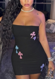 (Real Image)2022 Styles Women Fashion INS Styles PU Cross Mini Dress