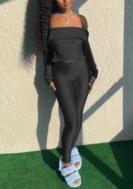 2022 Styles Women Fashion INS Styles Off Shoulder Long Sleeve Two Piece Suit