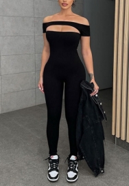 (Real Image)2022 Styles Women Fashion Instagram Styles Black Cut Out Jumpsuit