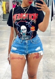 (Real Image)2022 Styles Women Fashion Instagram Styles Print Short Sleeve Tee