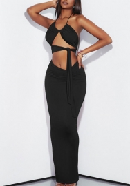 (Real Image)2022 Styles Women Fashion Instagram Styles Bandage Maxi Dress