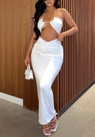 (White)2022 Styles Women Fashion Instagram Styles Bandage Maxi Dress