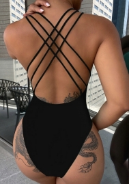 (Real Image)2022 Styles Women Fashion Summer Instagram Styles Backless Tie One Piece Swimwear