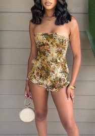 (Real Image)2022 Styles Women Fashion Summer TikTok&Instagram Styles Print Floral Short Two Piece Suit