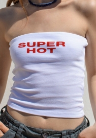 (Real Image)2022 Styles Women Fashion Summer TikTok&Instagram Styles Print Letter Tube Tops