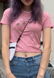 (Real Image)2022 Styles Women Fashion Summer TikTok&Instagram Styles Print Tee