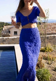 (Real Image)2022 Styles Women Fashion Summer TikTok&Instagram Styles Blue Maxi Dress