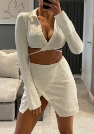 (White)2022 Styles Women Fashion Summer TikTok&Instagram Styles Velvet Two Piece Dress