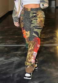 (Real Image)2022 Styles Women Fashion Summer TikTok&Instagram Styles Print Camouflage Long Pants
