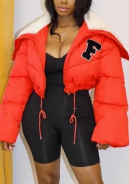 (Red)2022 Styles Women Fashion Summer TikTok&Instagram Styles Letter F Front Zipper Coat