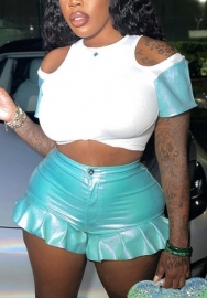 (Real Image)2022 Styles Women Fashion Summer TikTok&Instagram Styles Cut Out Short Two Piece Suit