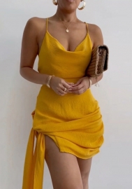 (Yellow)2022 Styles Women Fashion Summer TikTok&Instagram Styles Strap Mini Dress