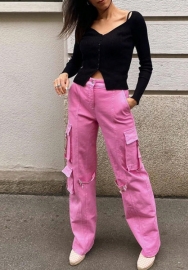 (Only Long Pants)(Real Image)2022 Styles Women Fashion Summer TikTok&Instagram Styles Pink Long Pants