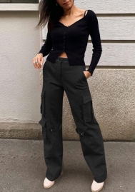 (Only Long Pants)(Black)2022 Styles Women Fashion Summer TikTok&Instagram Styles Pink Long Pants
