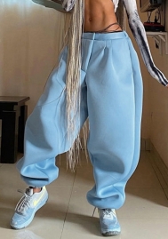 (Only Long Pants)(Blue)2022 Styles Women Fashion Summer TikTok&Instagram Styles Loose Long Pants