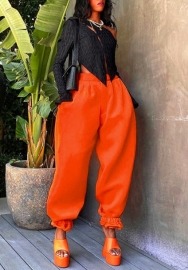 (Only Long Pants)(Orange)2022 Styles Women Fashion Summer TikTok&Instagram Styles Loose Long Pants