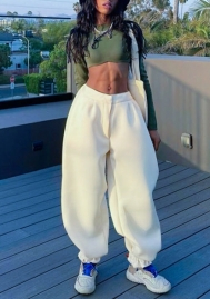 (Only Long Pants)(White)2022 Styles Women Fashion Summer TikTok&Instagram Styles Loose Long Pants