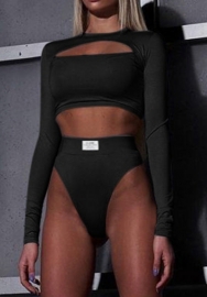 (Real Image)2022 Styles Women Fashion Summer TikTok&Instagram Styles Long Sleeve Bikini Set
