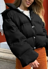 (Black)2022 Styles Women Fashion Summer TikTok&Instagram Styles Hoodie Front Button Coats