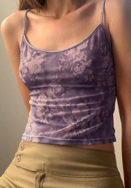 (Real Image)2022 Styles Women Fashion Summer TikTok&Instagram Styles Purple Print Tank Tops
