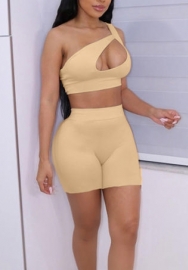 (Real Image)2022 Styles Women Fashion Summer TikTok&Instagram Styles Cut Out Short Two Piece Suit